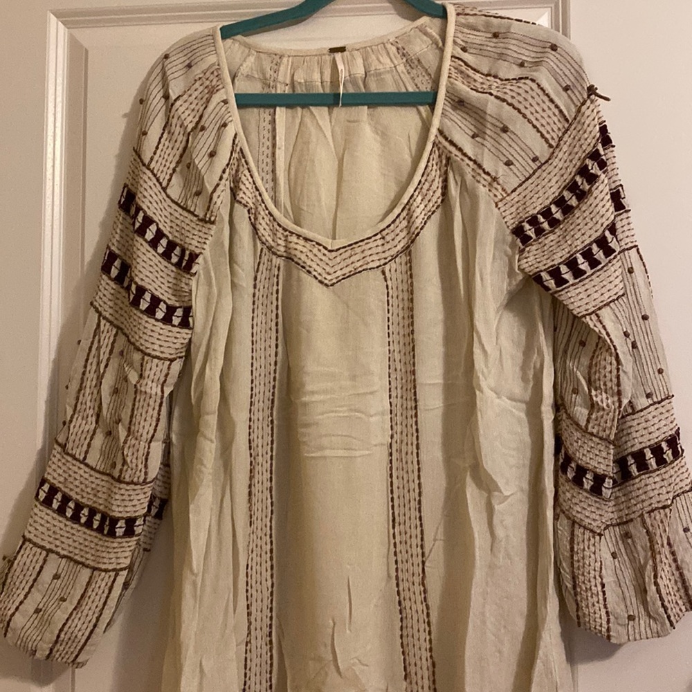 Free People blouse with beeds